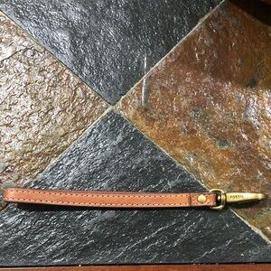 Fossil replacement Leather Wristlet Strap BrassClasp replacement wallet strap